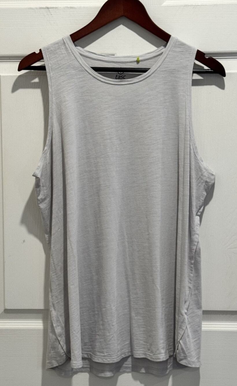 Tasc Top Shirt Size XL Performance Shirt Tank Top Gray Active Bamboo